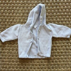 Kissy Kissy Light Blue Hooded Knit Baby Cardigan